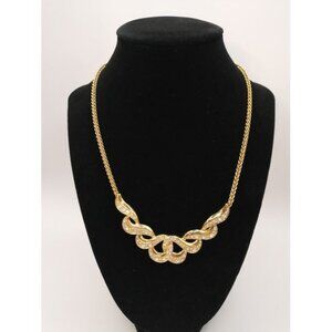 Vintage 1950s Trifari Gold Plated Rhinestone Necklace